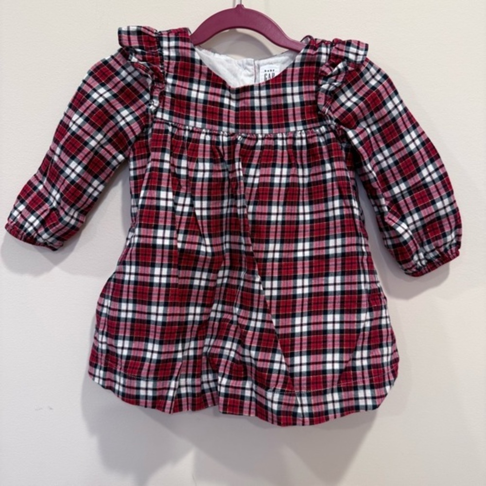 Like NEW Baby Gap Plaid Ruffle Baby Dress size 12-18 months - Picture 1 of 5
